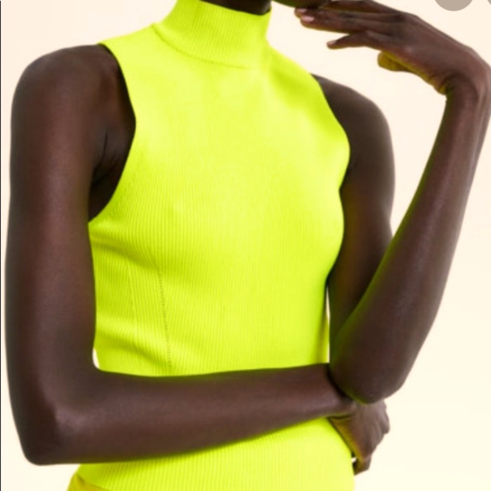 Zara Neon Sleeveless turtle neck